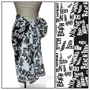 Nikki Clothing Nikki Beach Black and White Sarong / Scarf / Fabric